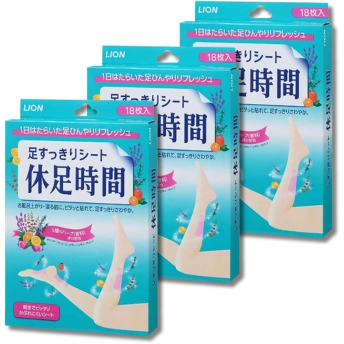 LION Relax Foot Patches 3Packs 54 sheets (18x3)