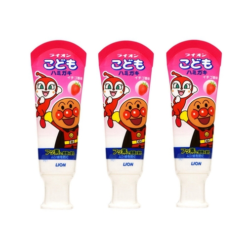 Lion Anpanman Kids Swallowable Toothpaste 3Packs 150g (40gx3) Strawberry