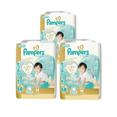 Pampers Premium Nappy Pants Size M 3Packs 168pcs (M56x3) 5-10kg 