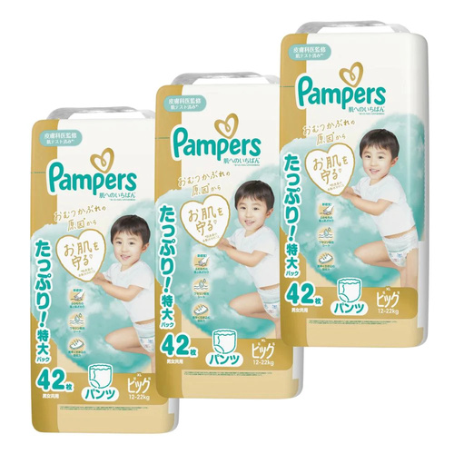 Pampers Premium Nappy Pants  Size XL 3Packs 126pcs (XL42x3) 12-22KG NEW VERSION