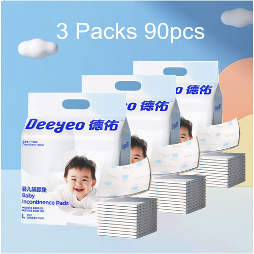 Deeyeo Silver Series Disposable Bed Urine Pads (Mats) Size L 3Packs 90pcs  (L30x3)