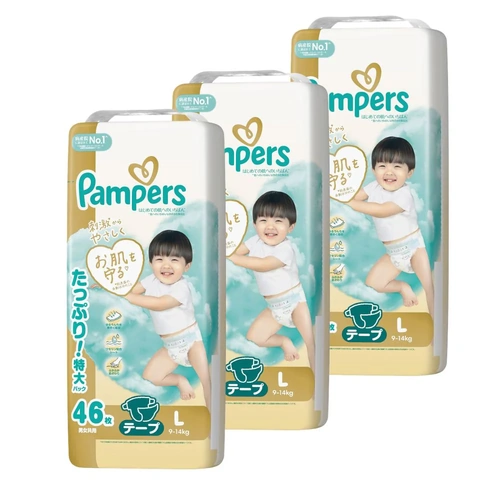 Pampers Premium Nappies Size L 3Packs 138pcs (L46x3) 9-14kg NEW VERSION