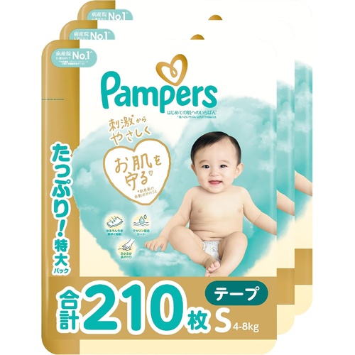 Pampers Premium Nappies Giant Pack Size S 1Carton 210pcs (S70x3) 4-8kg