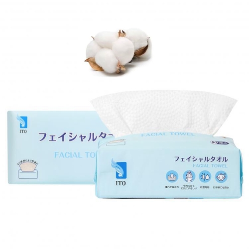 ITO Thick Cotton Disposable Facial Towels 60 Sheets  -1Pack 抽取式棉柔洗脸巾