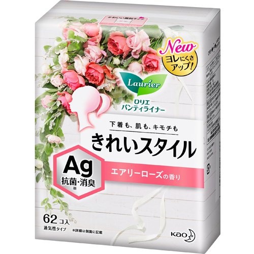 Laurier Ag+ Deodorant Sweet Rose Panty Liners 62pcs