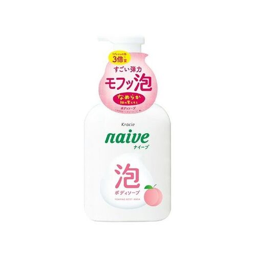 Kracie Naive Foaming Body Wash 500ml (Peach)