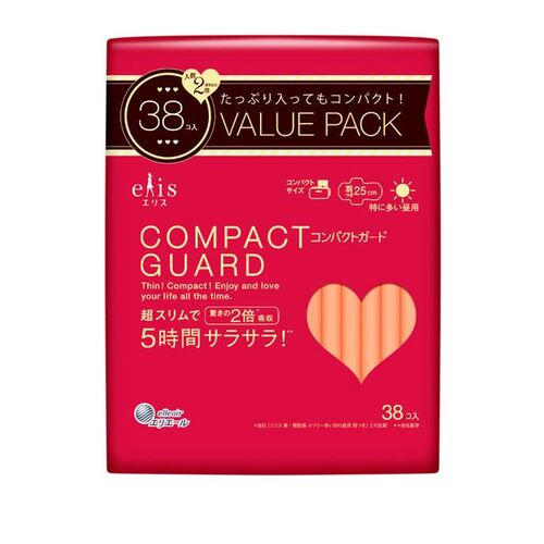 Elis Compact Guard Day Pads 25cm With Wings Value Pack 38pcs
