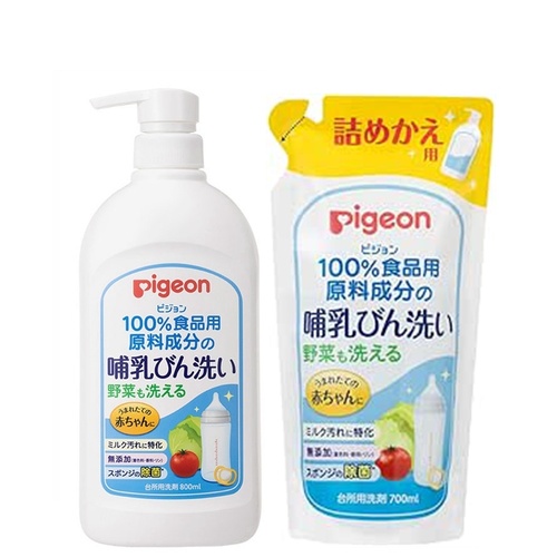 Pigeon Baby Bottle & Vegetable Washing Liquid Cleanser 800ml + Refill Pack 700ml  (2 item set)