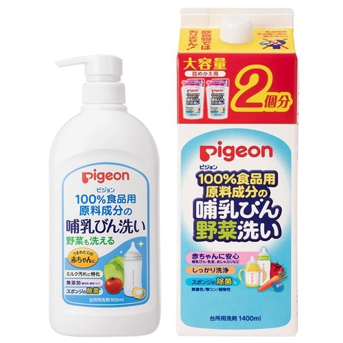 Pigeon Baby Bottle Liquid Cleanser 800ml + Refill Pack 1400ml  (2 item set)