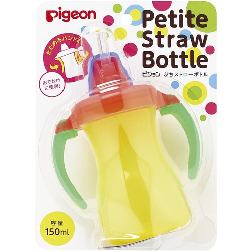 Pigeon Petit Straw Bottle 150ml BPA Free for Baby 9m+ (Yellow) 