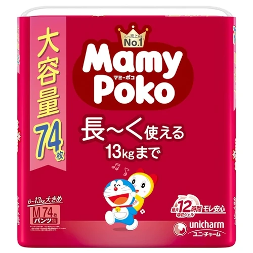 Mamypoko Nappy Pants Giant Pack Size M 74 Pack (6-13KG) NEW VERSION 