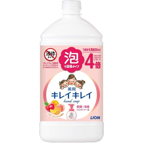 Lion Kirei Kirei Anti Bacterial Medicated Foaming Handwash Refill 800ml (Fruits）