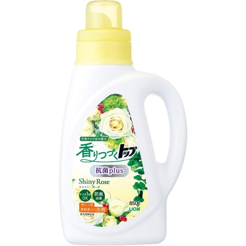 Lion Top Shiny Rose Laundry Detergent Liquid with Fabric Softener 850g Aromatic & Antibacterial 
