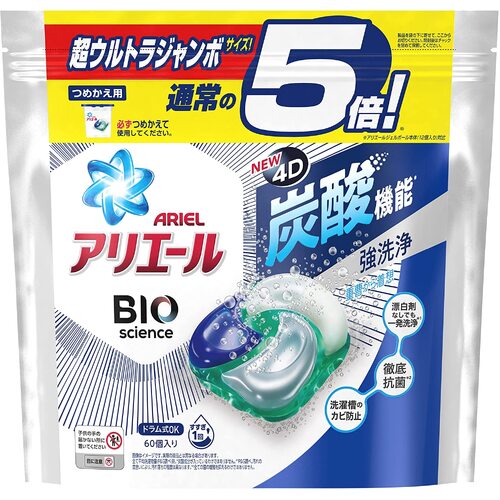 P&G Ariel Bio Science 4D Laundry Detergent Gel Capsules 60PK  (Blue )