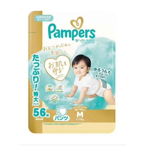 Pampers Premium Nappy Pants Size M 56 Pack (5-10kg) - NEW VERSION 