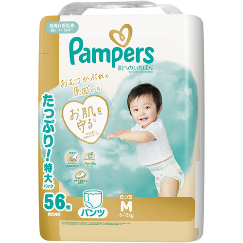 Pampers Premium Nappy Pants Size M 56 Pack (6-12kg) - NEW VERSION 