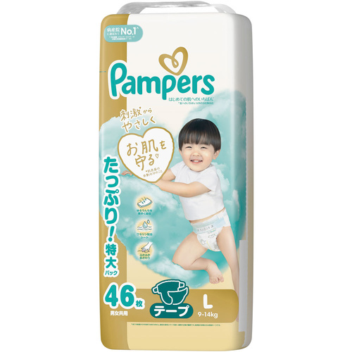 Pampers Premium Nappies Size L 46 Pack (9-14kg) - NEW VERSION