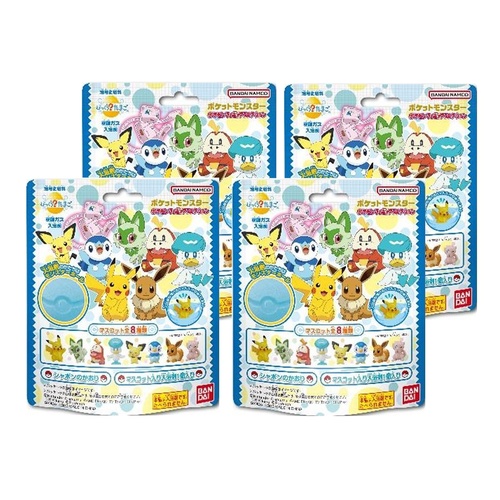 Bandai Bath Ball with Toy 4Packs (75gx4)  Pokemon Figure Collection (random one)