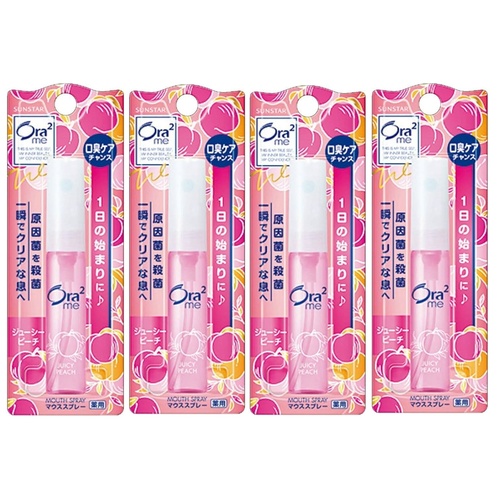 Sunstar Ora2 Breath Fine Mouth spray 4Packs 24ml (6mlx4) Juicy Peach