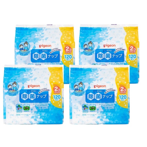 Pigeon Anti Bacterial Baby Wipes 4Packs 480pcs (60x2) x 4 