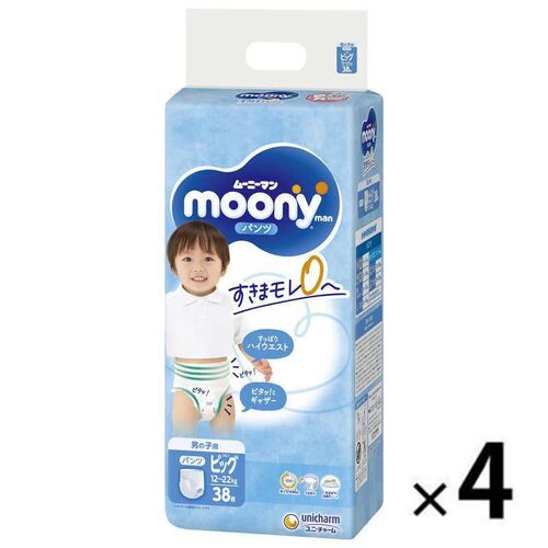 Moony Pants Size XL 1Carton 152pcs (XL38x4)12-22KG - Boy