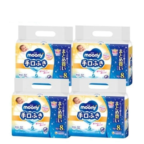 Moony 99% Water Hand & Mouth Baby Wipes 1Carton 1856pcs (58x8)x4 手口湿巾大