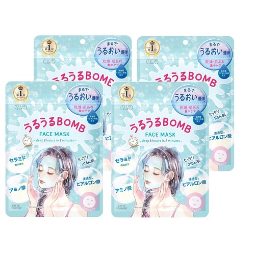 KOSE Clear Turn Moisturizing Bomb Mask 4Packs 28 Sheets (7x4)