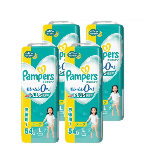 Pampers Baby Dry Nappies Jumbo Pack Size L 1Carton 216pcs (L54x4) 9-14KG - NEW VERSION