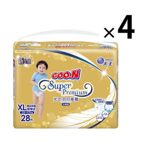 Goo.N Super Premium Pants Size XL 4Packs 112pcs (XL28x4) 12-17KG 大王光羽 NEW VERSION