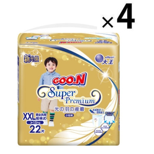 Goo.N Super Premium Pants Size XXL 4Packs 88pcs  (XXL22x4) 15-25KG 大王光羽 NEW VERSION