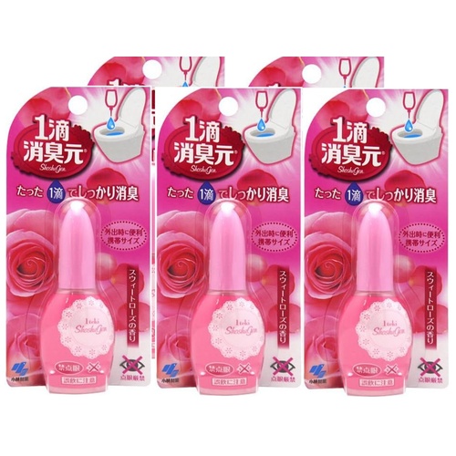 Kobayashi 1-Drop Liquid Toilet Deodorizer  Sweet Rose Scent 5Packs 100ml (5x20ml) 马桶除臭液花香味