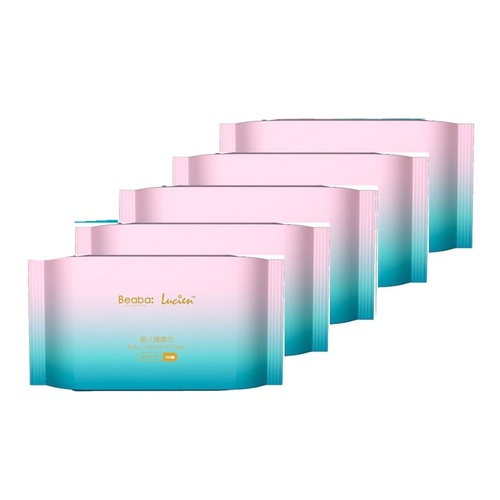 Beaba Baby Super Soft Disposable Dry Cotton Wipes or Facial Towels 5Packs 500 Sheets (100x5) 