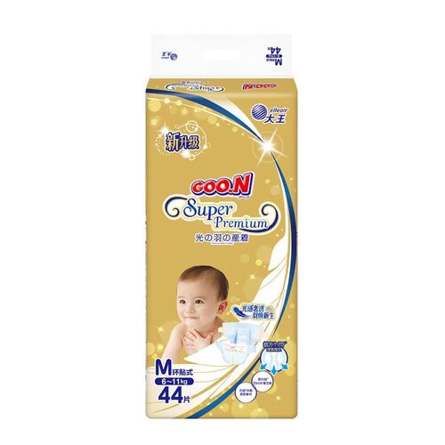 Goo.N Super Premium Nappies Size M 44PK (6-11KG) 大王光羽