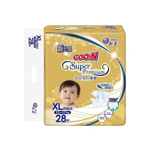 Goo.N Super Premium Nappies Size XL 28PK (12-17KG) 大王光羽