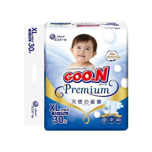 Goo.N Premium Nappies Angel Size XL 30PK  (12-17KG) 大王天使