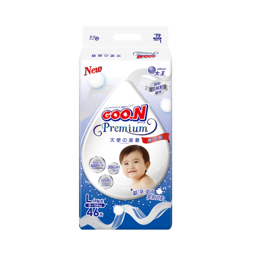 Goo.N Premium Nappies Angel Size L 46PK (9-14KG) - NEW VERSION 大王天使新版