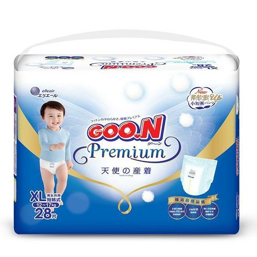 Goo.N Premium Pants Angel Size XL 28PK (12-17KG) 大王天使