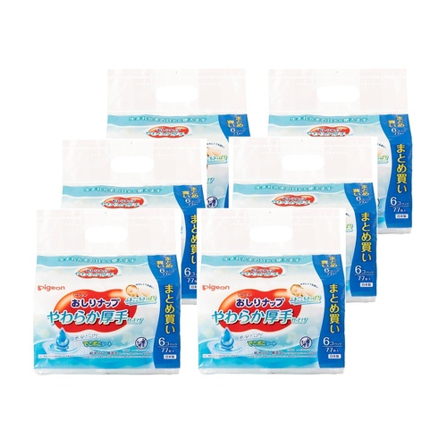 Pigeon Baby Wipes 99% Water Soft & Thick for Sensitive Skin 1Carton 2772pcs (77x6) x 6