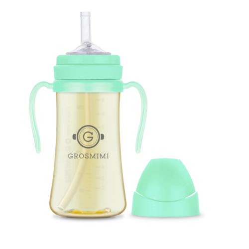 Grosmimi Straw Cup PPSU 300ml (6M+) -Aqua Green 吸管杯