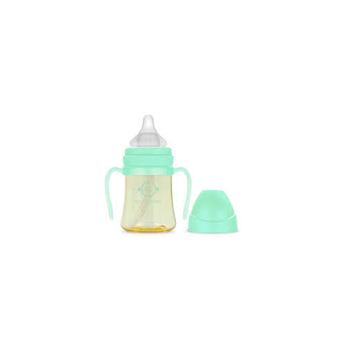 Grosmimi PPSU Baby Feeding Bottle With Straw 200ml (5m+) - Aqua Green 奶瓶