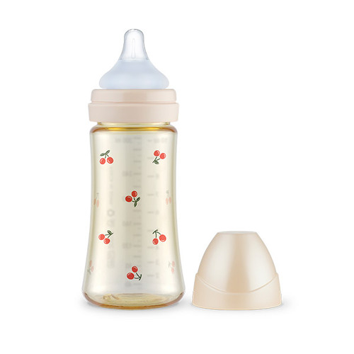 Grosmimi Cherrish Edition PPSU Feeding Bottle 300ml (3m+)- Rose Gold 樱桃奶瓶