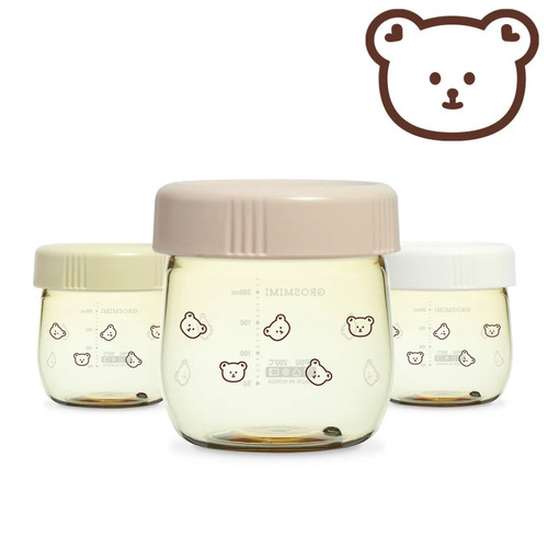 Grosmimi Bear Edition PPSU Baby Food Jar Set 250ml (3 Jars)