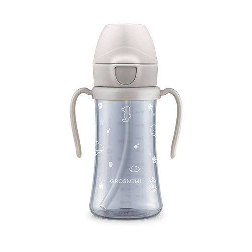 Grosmimi Ocean Edition PPSU Straw Cup 300ml(6M+)  -Cream Beige 海洋系列