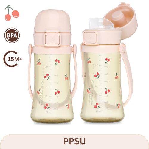 Grosmimi Cherrish PPSU Kids Tumbler 300ml (Sweet Peach) 15m+