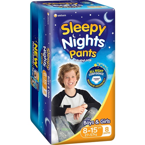 Babylove Sleepy Nights Pants 8PK for Kids (27-57KG) 8-15 Years