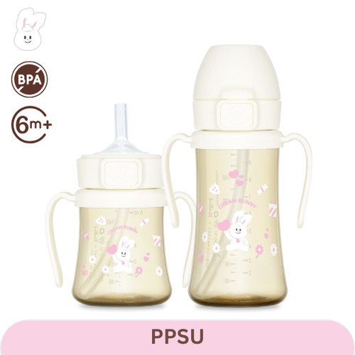 Grosmimi Bunny PPSU Straw Cup 200ml/300ml (6M+) - Milk