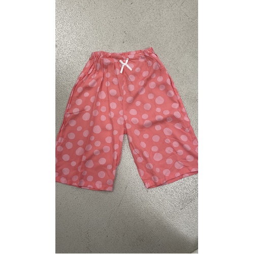 Elfindoll Japan Girl Pajama Pants Size 110-130cm (Pink Dot) - 西松屋宽腿裤