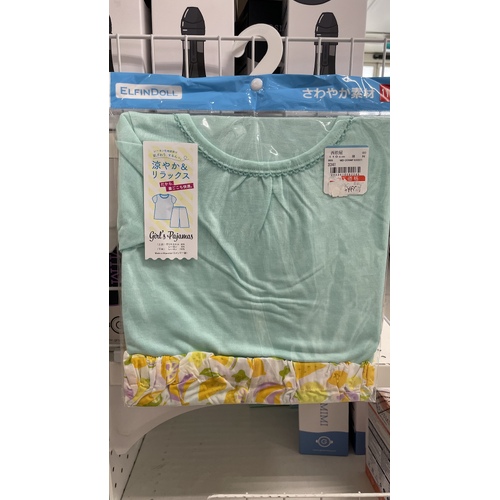 ElfinDoll Baby Girl Pajamas (Top + 3/4 Pants) 1 Set Size 100-120cm (Green Melon) 西松屋睡衣套装