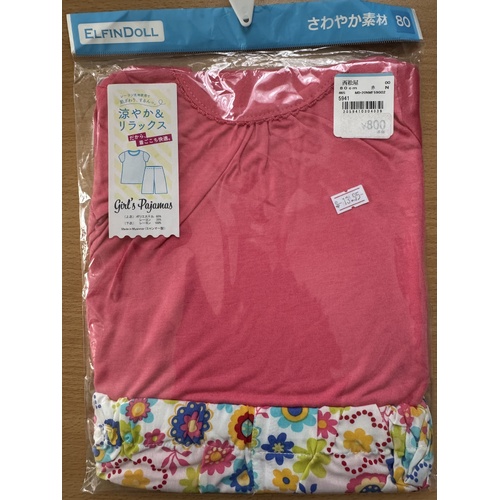 ElfinDoll Baby Girl  Set  (Top +  Pants ) Size 80cm (Red Flower) 西松屋套装