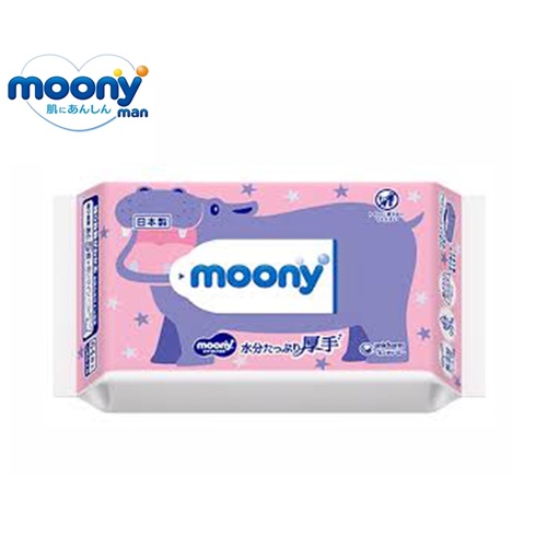 Moony 99% Water Thick Baby Wipe 64pcs NEW VERSION